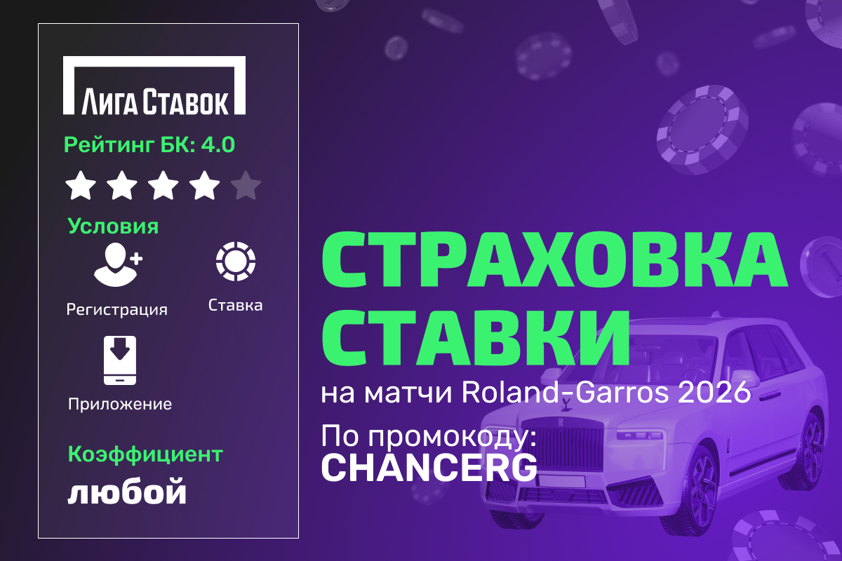 Лига Ставок: страховка ставки на матчи Roland-Garros 2026