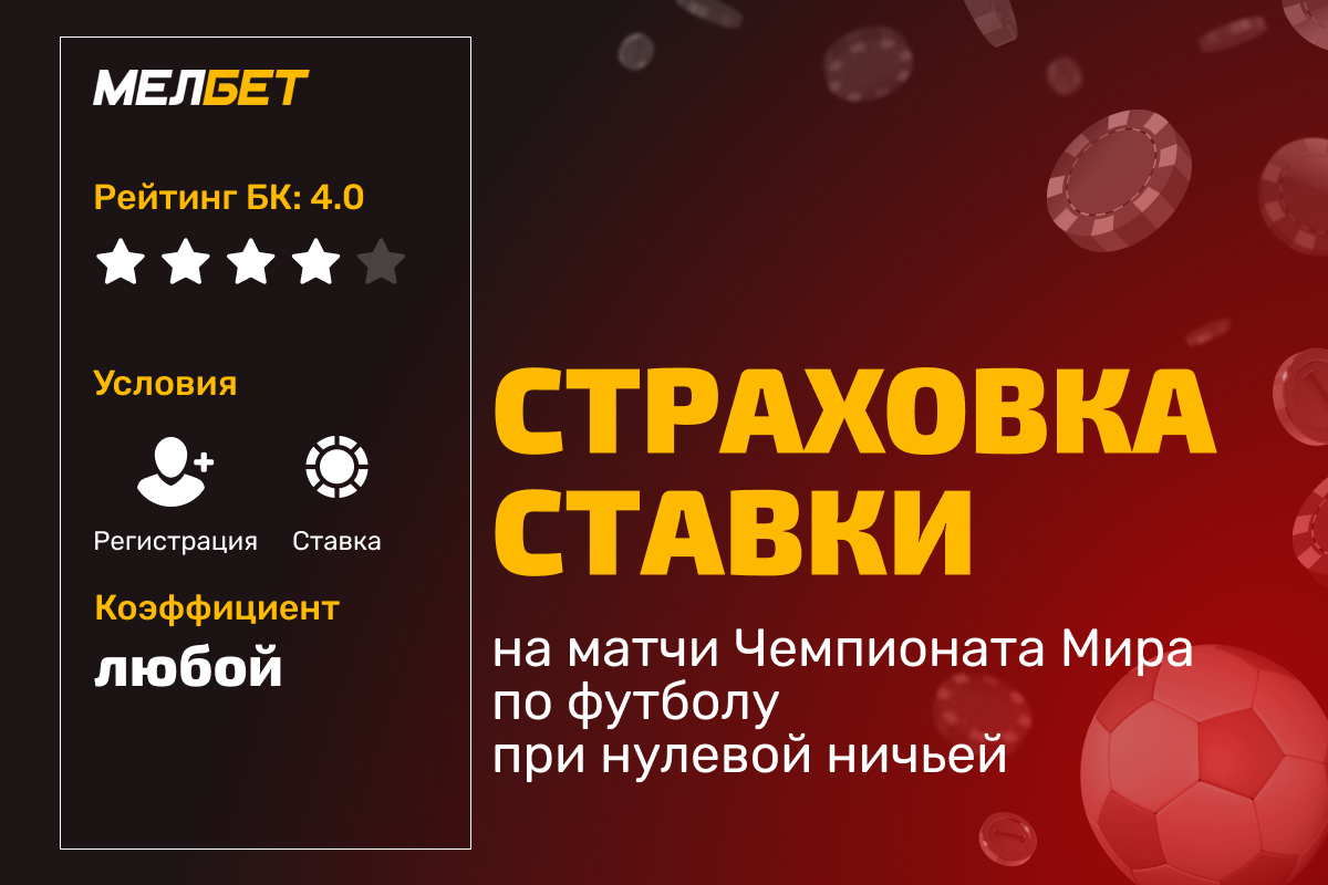 Мелбет: страховка ставки на матчи ЧМ-2026 при нулевой ничьей