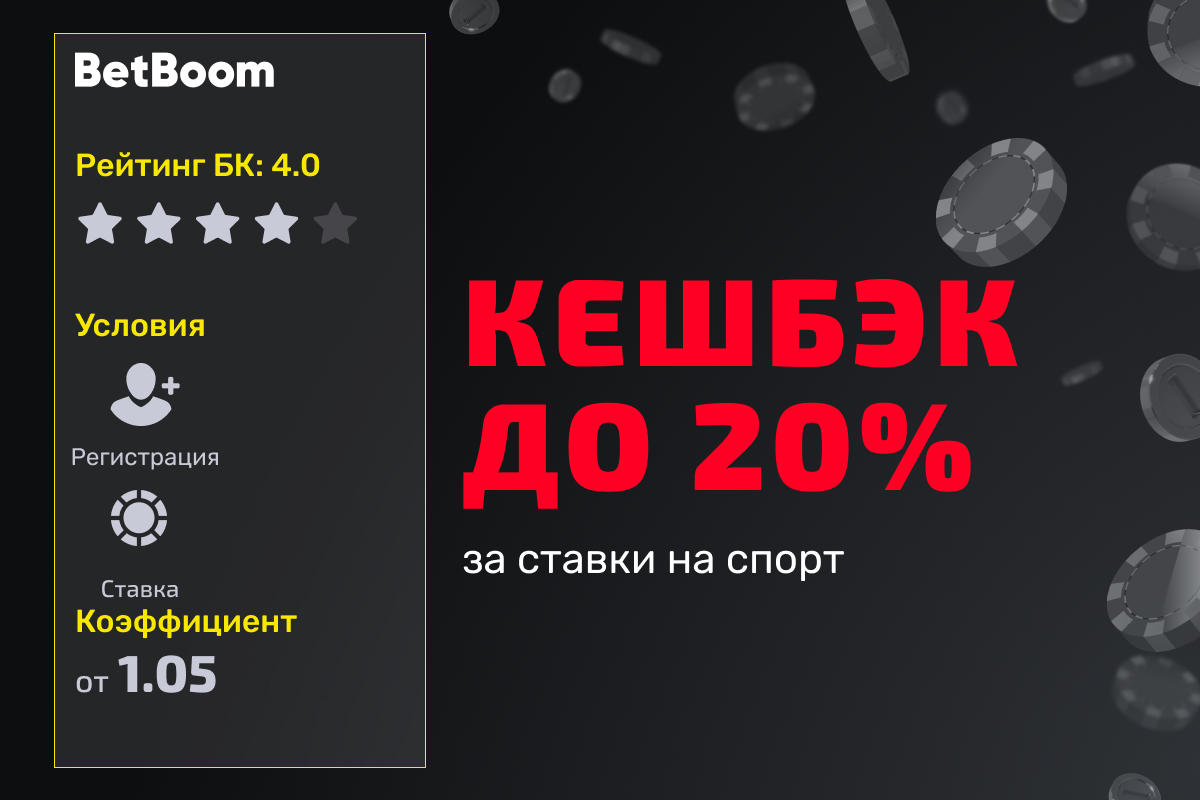 BetBoom: Кэшбек до 20% и другие бонусы по программе лояльности