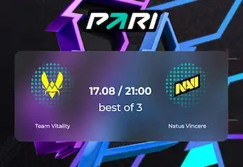 Клиент PARI поставил 120 000 рублей на Vitality против NAVI из Gamers8