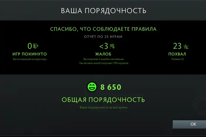 Как поднять порядочность в Dota 2