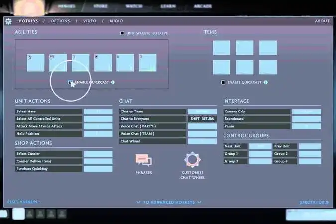 Что такое квик-касты в Dota 2 и как их настроить