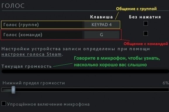 Как включить голосовой чат в Dota 2