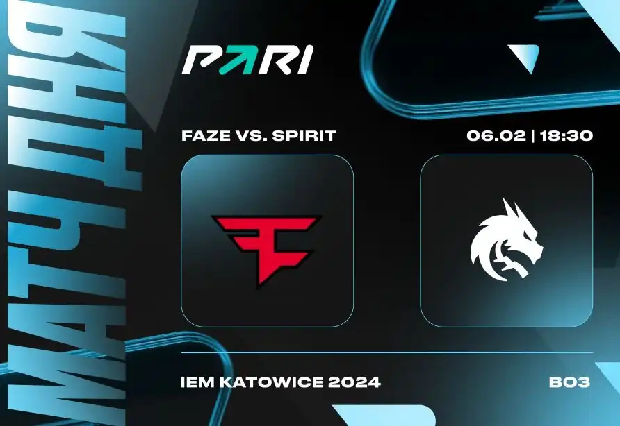 PARI: Team Spirit обыграет FaZe и пройдет в полуфинал IEM Katowice 2024 по CS2