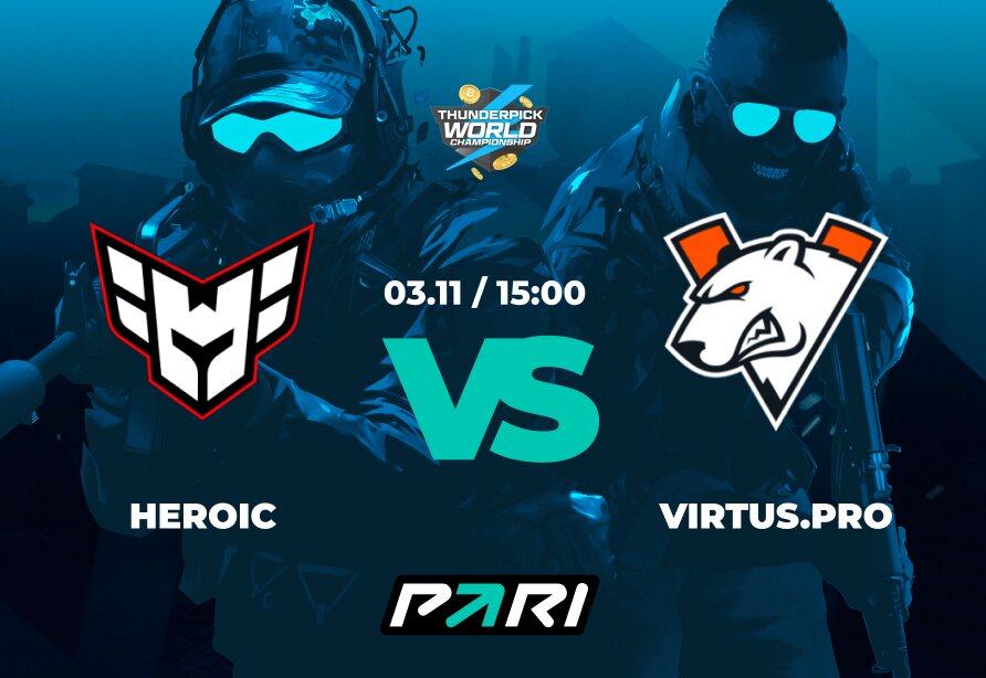 PARI: Virtus.pro выбьет Heroic из Thunderpick World Championship 2023 по CS2