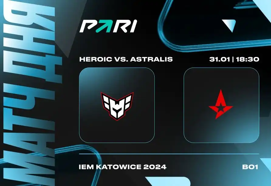 PARI: Astralis победит Heroic в матче на IEM Katowice 2024 по CS2