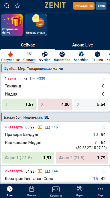 Промокоды Зенит