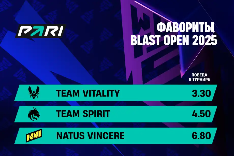 PARI: Team Vitality — главный фаворит BLAST Open Spring 2025 по CS2