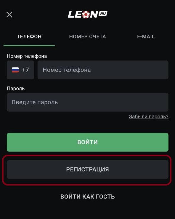 Как пройти регистрацию в Леон