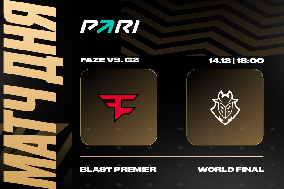 Клиент PARI поставил 300 000 рублей на FaZe против G2 на BLAST Premier: World Final 2023 по CS2