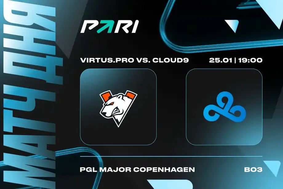 Клиенты PARI ставят на Cloud9 против Virtus.pro в группе D на BLAST Premier Spring Groups 2024 по CS2