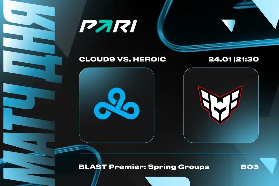 PARI Cloud9 победит Heroic на BLAST Premier: Spring Groups 2024 по CS2