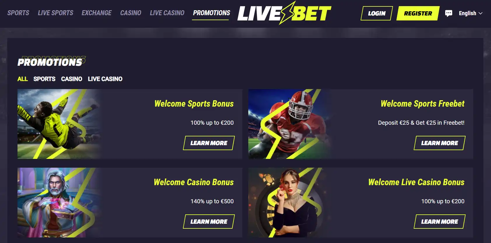 LiveBet бонусы