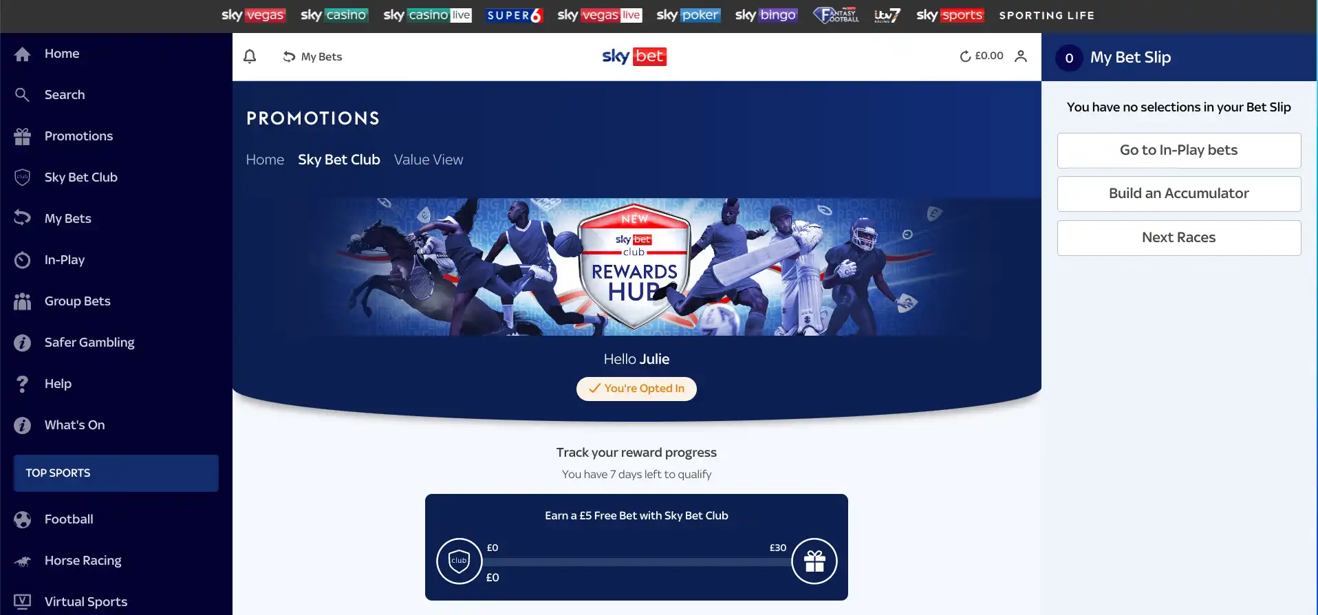 SkyBet акции